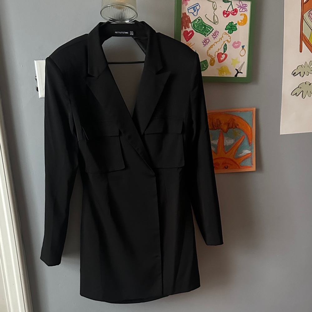 Backless Tuxedo Mini Dress